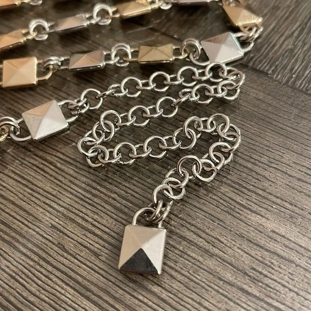 CHAPS Two-tone Stud Metal Chain Belt